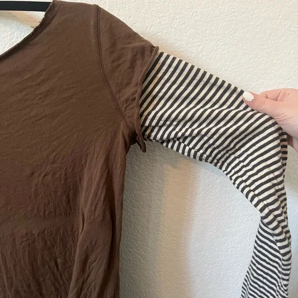 Urban Outfitters Brown Long Sleeve Top with Striped Accents - Picture 2 of 5